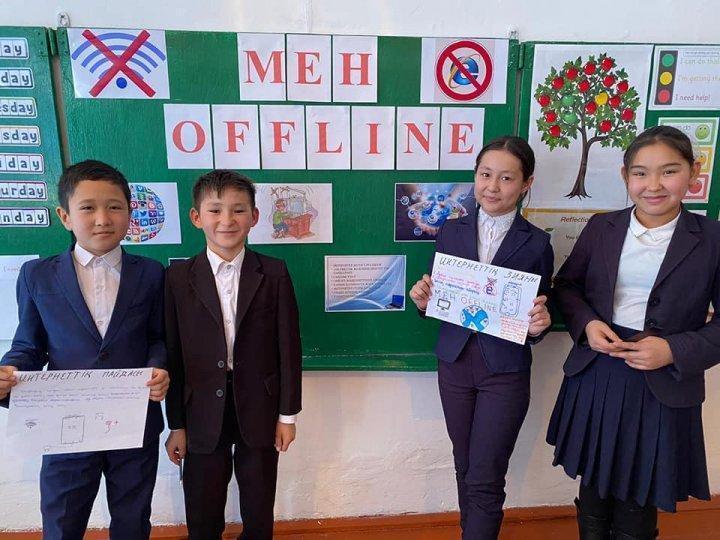 Ыбырай Алтынсарин атындағы орта мектебі 2020 жылғы 26 қаңтарда Халықаралық интернетсіз күніне арналған "МЕН OFFLINE (оффлайн)" Республикалық кең ауқымды балалар акциясын тәрбие сағаттарымен бастау алды.